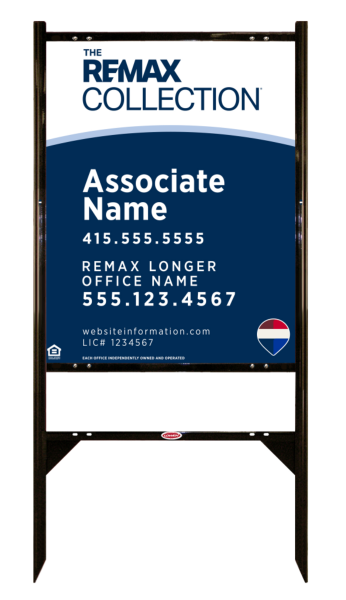 Angle Iron Frame and Collection Associate Name w License Number Sign Panel unit, 30h x 24w, Steel